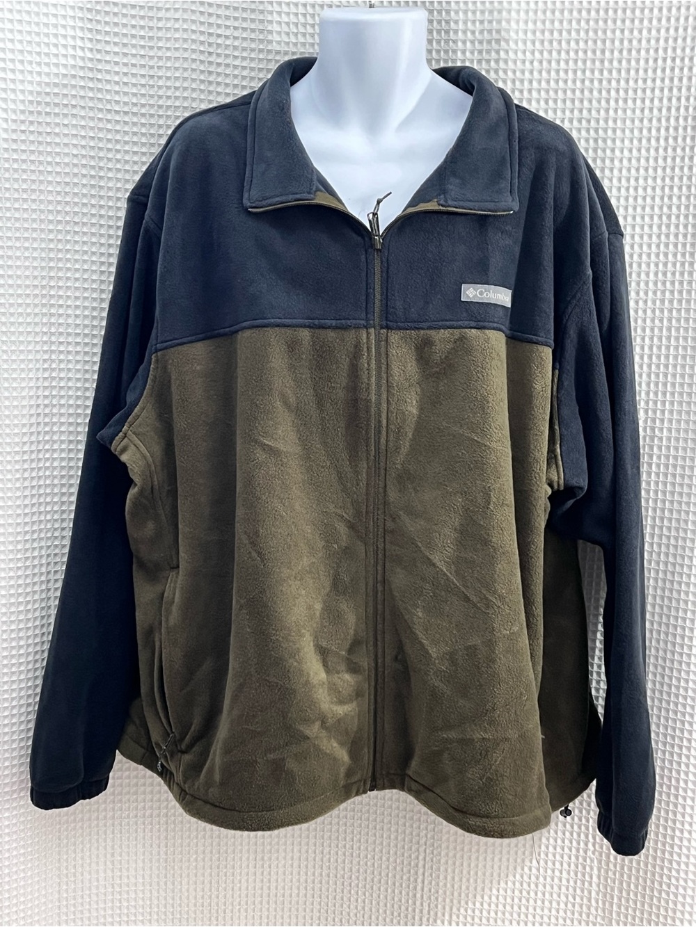 Columbia Men's Olive and Black Full-Zip Fleece Jacket size 4XL